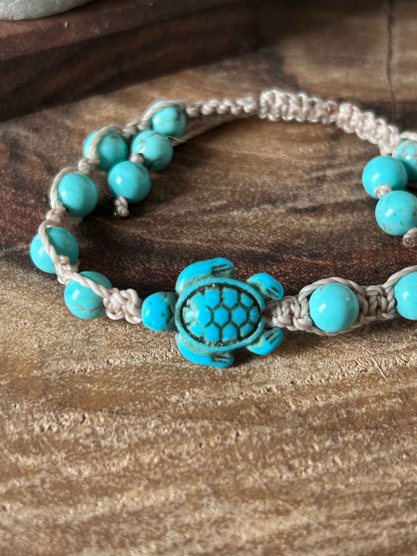 Turquoise Turtle Macrame Bracelet