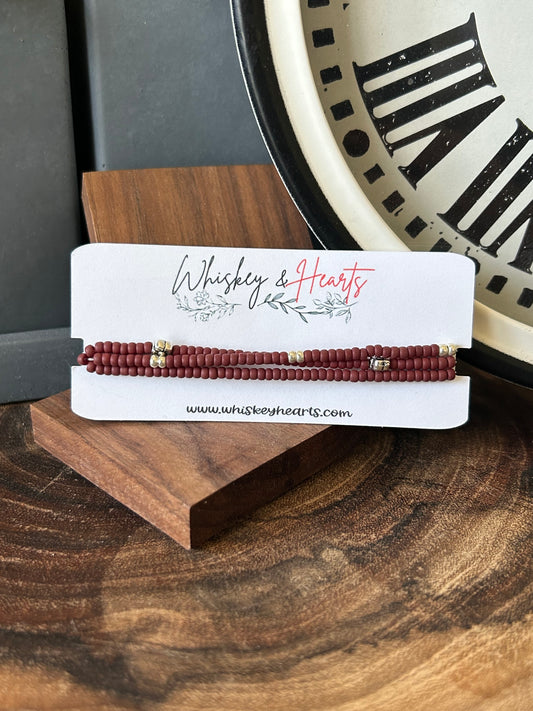 Maroon Flower Bracelets