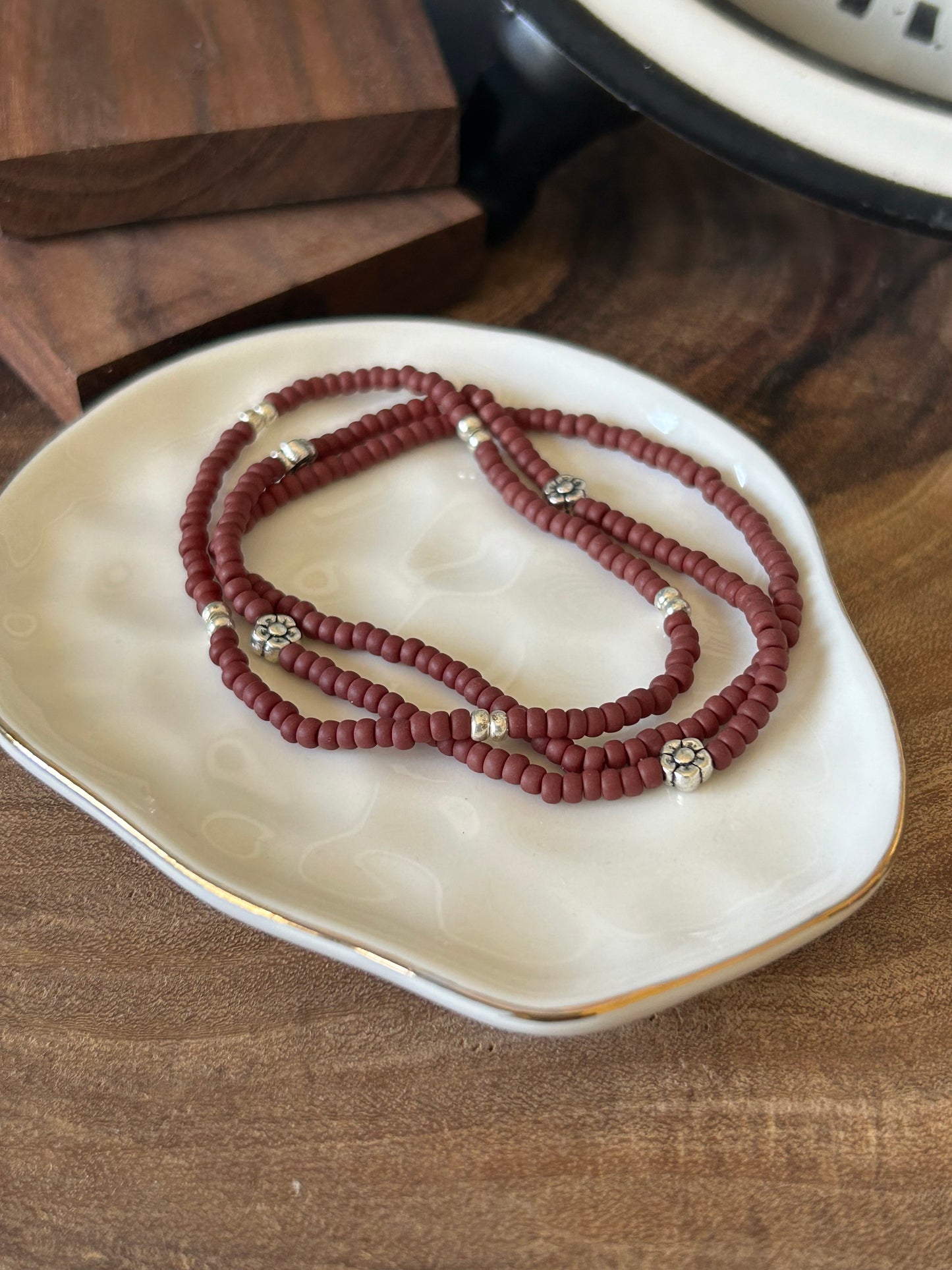 Maroon Flower Bracelets