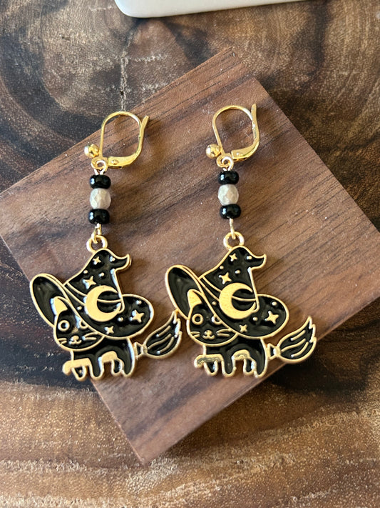 Witch Cat Earrings